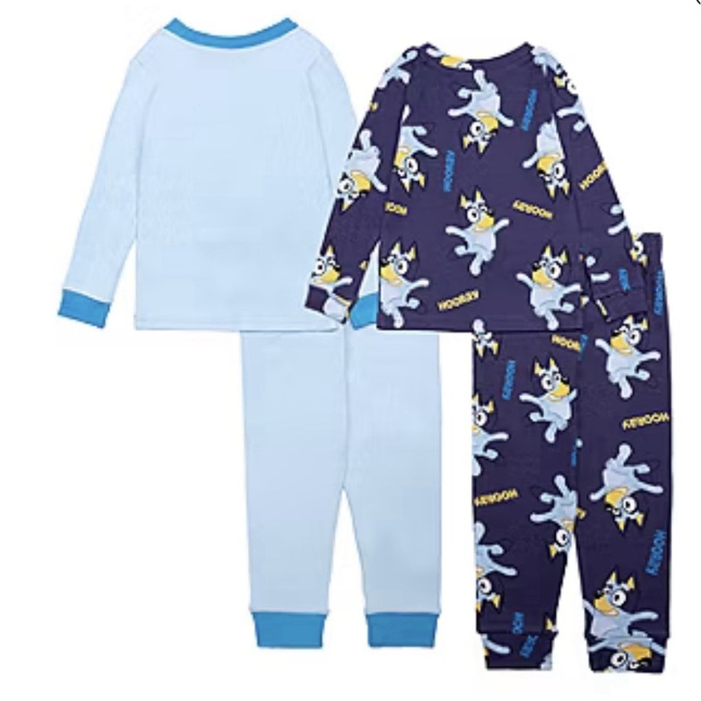 Toddler Boys Bluey Crew Neck Long Sleeve 4-pc. Pajama Sets S-4 - Picture 2 of 7